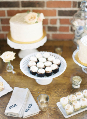 White and Gold Dessert Table