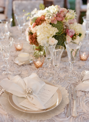 White and Silver Place Setting