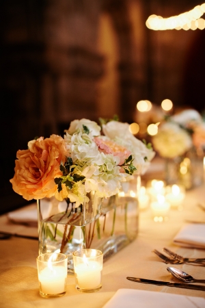 Reception Flowers in Glass Vase