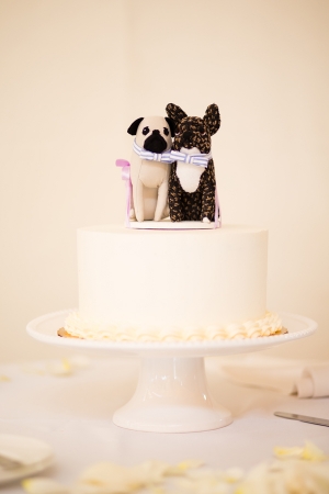 Black and White Dogs Wedding Cake Topper