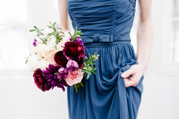 Blue Silk Bridesmaids Dress