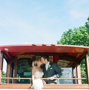 Bride and Groom on Trolley