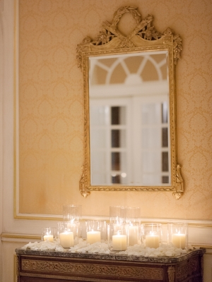 Candle and Rose Petal Decor