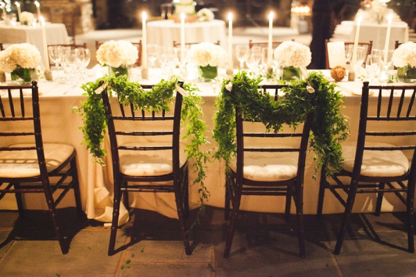 Greenery Garlands on Chairs
