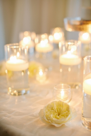 Tall Floating Candles Reception Decor