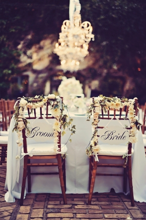 Bride and Groom Chair Swag