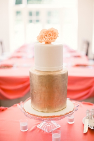 Gold and Cream Wedding Cake