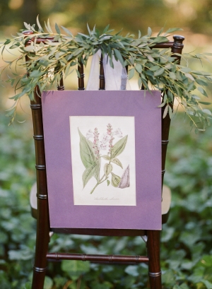 Lavender Painting Chair Back Decor