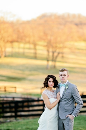 Bride and Groom at Horse Farm