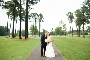 Bride and Groom on Golf Course