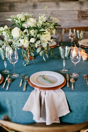 Copper Plates Rustic Wedding Table