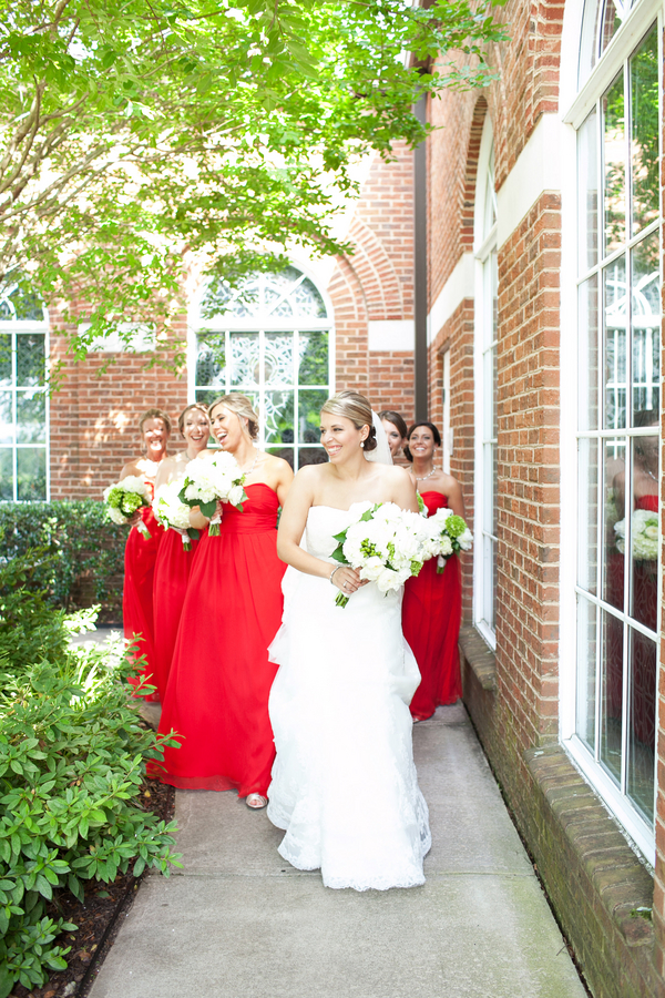 Strapless Red Bridesmaids Dresses