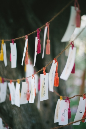 Watercolor Place Cards on Tassels