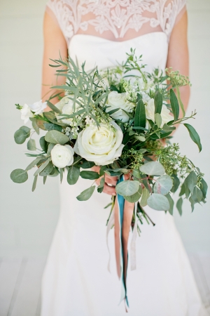 White Rose and Greenery Bouquet