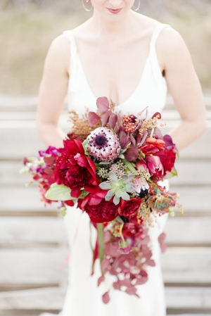 Elegant Overflowing Red Bouquet By Lale Floral Designs