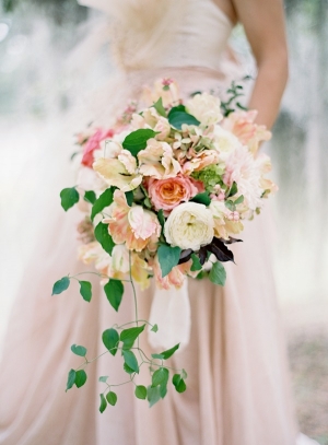 Elegant Pink Cascading Bouquet By Southern Blooms