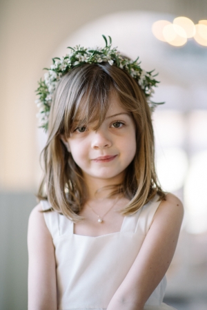 Flower Girl with Greenery Crown