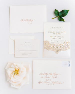 White Stationery with Gold Letters
