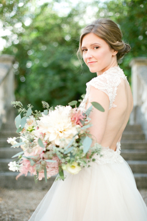 Bride in Pastel Bouquet