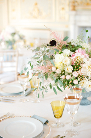 Ivory and Pastel Centerpiece