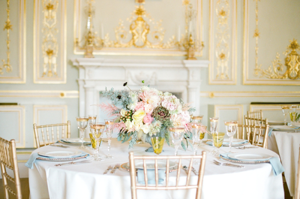 Pastel and Gold Wedding Reception