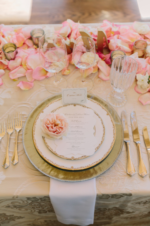 Pink and Gold Place Setting