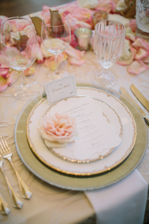 Place Setting in Gold and Blush