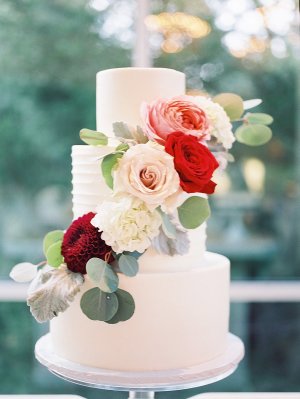Wedding Cake with Fall Flowers