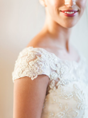 Bridal Gown with Cap Sleeves