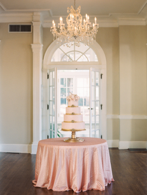 Pink and Gold Wedding Cake Table