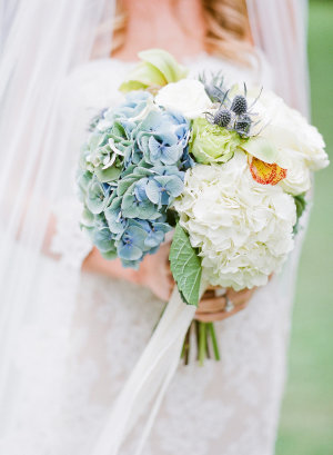 Blue and White Hydrangea Bouquet