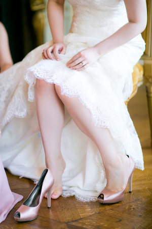 Bride in Mauve Shoes