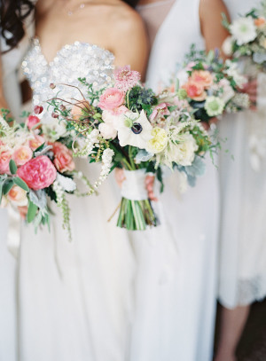Bridesmaids with Colorful Bouquets