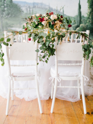 Greenery on Wedding Chairs