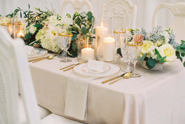 Pale Yellow and Blush Wedding Table