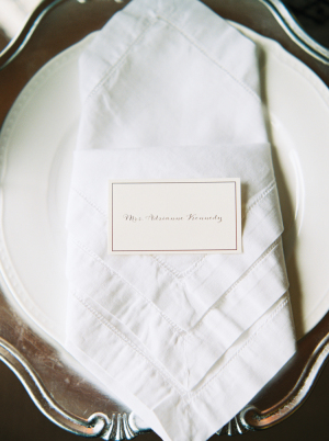 White and Silver Wedding Place Setting