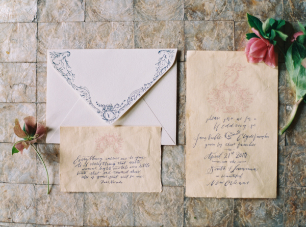 Parchment Inspired Wedding Invitations