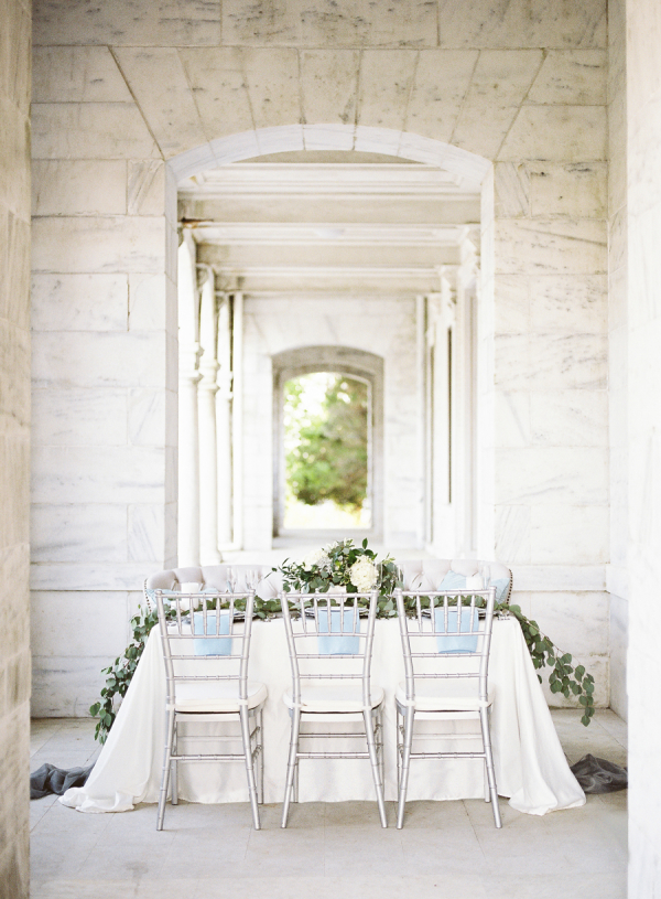 Blue and Green Wedding Table