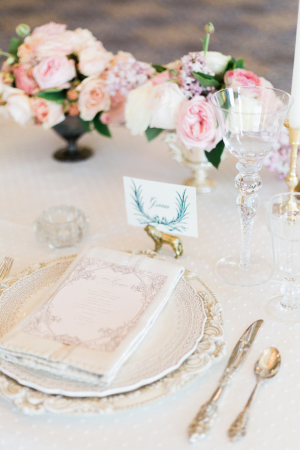 Ivory and Pewter Place Setting