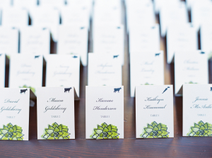 Blue and Green Escort Cards