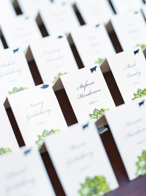 Green and Blue Escort Cards