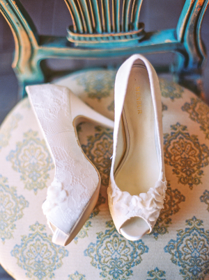 White Peep Toe Bridal Shoes