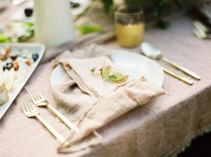 Blush and Gold Rustic Place Setting