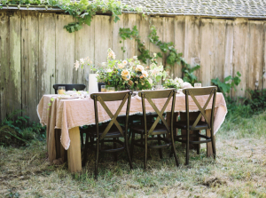 Blush and Green Outdoor Wedding Table