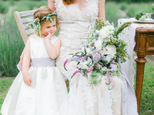 Bride and Flower Girl in Lavender