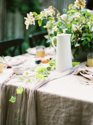 Taupe and Green Wedding Table