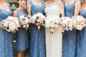Blue Lace Bridesmaids Dresses