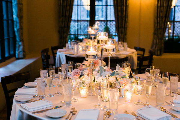 Indoor Wedding Reception with Candlelight