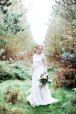 Bride in Autumn Forest