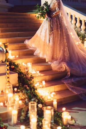 Elegant Bride on Staircase